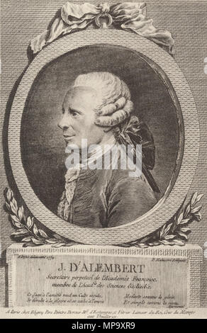 Englisch: Porträt von Jean Le Rond d'Alembert (1717-1783), französischer encyclopedist 18. 847 Maleuvre, Pierre - (1740-1803) - Jean Le Rond d'Alembert (1717-1783) Stockfoto