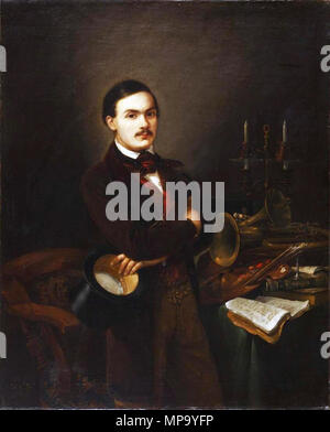 Autorretrato. Español: Autorretrato del Pintor español Manuel Cabral Aguado-Bejarano (1827-1891), Que nació y murió en Sevilla. . 1851. 849 Manuel Cabral y Aguado Bejarano - Selbstportrait Stockfoto