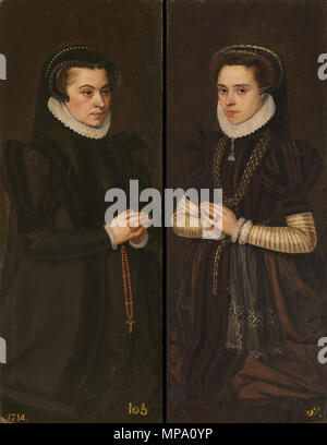 855 Margarita de Parma y María de Portugal, esposa de Alejandro Farnesio (Museo del Prado) Stockfoto