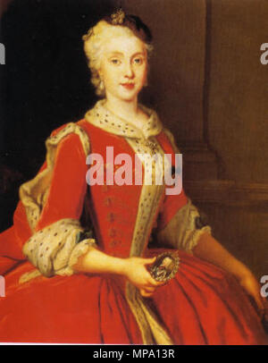 Englisch: Porträt der Prinzessin Maria Amalia von Sachsen in polnischen Kostüm, Detail. Español: Princesa María Amalia de Sajonia en traje polaco, las mejores. Italiano: Ritratto di Maria Amalia di Sassonia, PARTICOLARE. 1738. 856 Maria Amalia di Sassonia Stockfoto