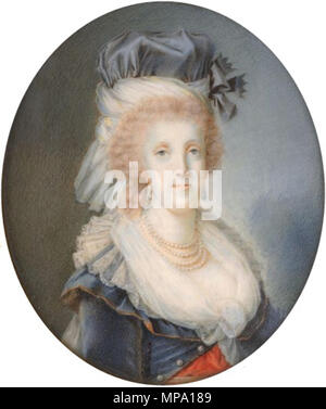 Englisch: Portrait von Maria Carolina von Österreich, Königin von Neapel und Sizilien nach 1791. 857 Maria Carolina Miniatur Stockfoto