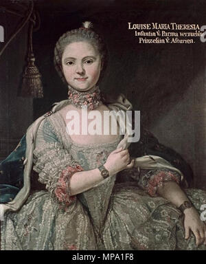 . English: Porträt der Louise Infantin Maria Theresia von Parma, Prinzessin von Asturien, nachmals Königin von Spanien. ca. 1770-1773. 858 Maria Luisa von Parma - Innsbruck, Hofburg, Lothringerzimmer Stockfoto