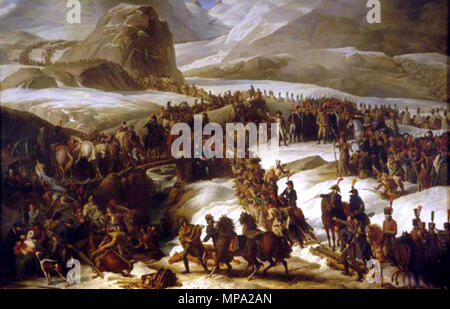 . Die französische Armee über den St. Bernhard 1806 von Charles Thevenin. 1806. Charles Thévenin (1764 - 1838) Alternative Namen Charles Thevenin; T. Thevenot; Thevenin Beschreibung Französische Maler und Q 21032682 Datum der Geburt / Tod 12. Juli 1764 vom 21. Februar 1838 Ort der Geburt / Todes Paris Paris arbeiten Standort Paris Aufsicht: Q 979783 VIAF: 280159 ISNI: 0000 00006656 1418 ULAN: GND: 500005990 108960110 122968875 SUDOC: 1085 Saint-Bernard - thevenin Stockfoto