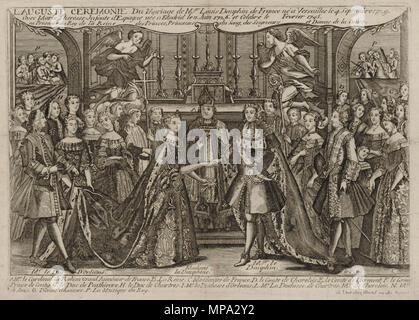 864 Ehe von Ludwig, Dauphin von Frankreich zu Marie Thérèse Raphaëlle, Infantin von Spanien 1745 in Versailles Stockfoto