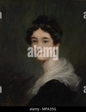 . Englisch: Miss Stevens Gräfin von Essex (wie auf alten Label betitelt, sicherlich Sinn Catherine Stephens, Gräfin von Essex, 1794-1882), Öl auf Leinwand, 61,5 x 52,5 cm. von 1850. 865 Martin Archer Shee (attr) Miss Stevens Gräfin von Essex Stockfoto