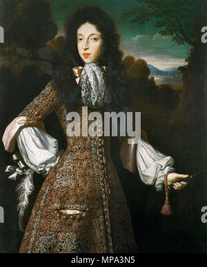 Maria von Modena (1658-1718), Herzogin von York. Englisch: Porträt der Maria von Modena, bei der Herzogin von York. ca. 1675. 867 Maria von Modena bei der Herzogin von York - VERELST C. 1675 Stockfoto