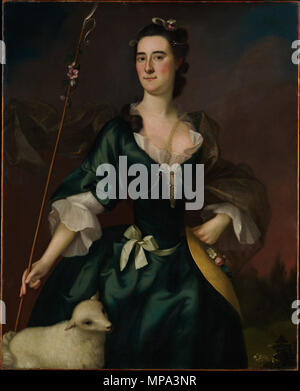 Mary Sylvester. Englisch: Portrait von Mary Sylvester. 1754. 867 Mary Sylvester (später Frau Thomas Furnival) 1754 von Joseph Blackburn Stockfoto