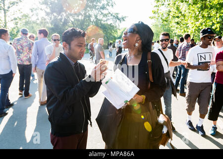 Predigt und Debatten an Speakers' Corner, der öffentliche Raum des Hyde Park in London. Stockfoto