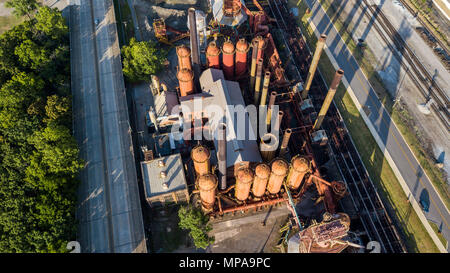 Sloss Öfen, Betrieben 1882-1970, am längsten kontinuierlich Hochofen Birmingham, Alabama, USA Stockfoto