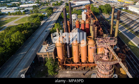 Sloss Öfen, Betrieben 1882-1970, am längsten kontinuierlich Hochofen Birmingham, Alabama, USA Stockfoto