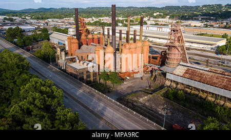 Sloss Öfen, Betrieben 1882-1970, am längsten kontinuierlich Hochofen Birmingham, Alabama, USA Stockfoto