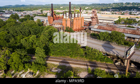 Sloss Öfen, Betrieben 1882-1970, am längsten kontinuierlich Hochofen Birmingham, Alabama, USA Stockfoto