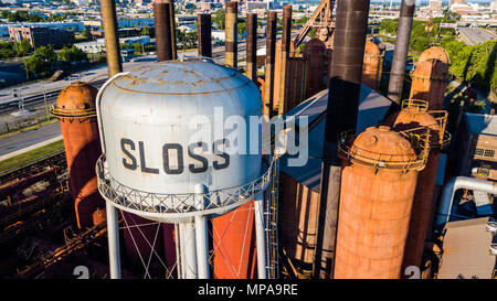 Sloss Öfen, Betrieben 1882-1970, am längsten kontinuierlich Hochofen Birmingham, Alabama, USA Stockfoto
