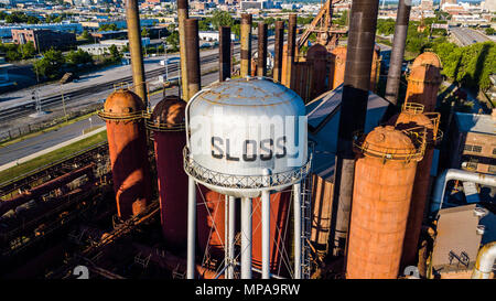 Sloss Öfen, Betrieben 1882-1970, am längsten kontinuierlich Hochofen Birmingham, Alabama, USA Stockfoto
