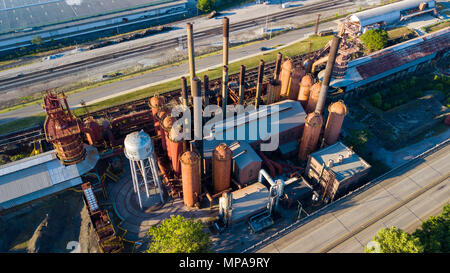 Sloss Öfen, Betrieben 1882-1970, am längsten kontinuierlich Hochofen Birmingham, Alabama, USA Stockfoto