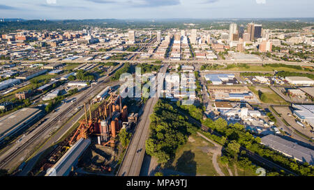 Sloss Öfen, Betrieben 1882-1970, am längsten kontinuierlich Hochofen Birmingham, Alabama, USA Stockfoto