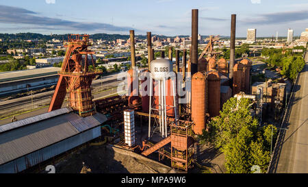 Sloss Öfen, Betrieben 1882-1970, am längsten kontinuierlich Hochofen Birmingham, Alabama, USA Stockfoto