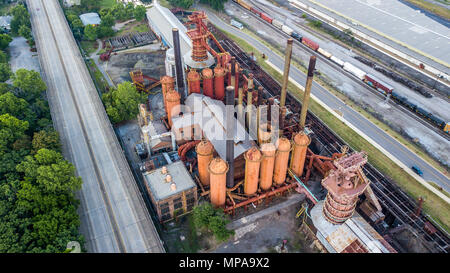 Sloss Öfen, Betrieben 1882-1970, am längsten kontinuierlich Hochofen Birmingham, Alabama, USA Stockfoto