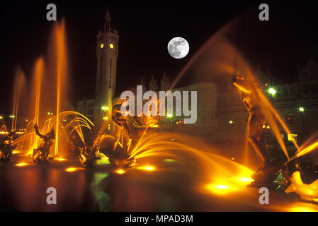 1988 HISTORISCHES TREFFEN DES WASSERBRUNNENS (©CARL MILES 1939) UNION STATION BUILDING (©THEODORE LINK 1894) ALOE PLAZA DOWNTOWN SAINT LOUIS MISSOURI USA Stockfoto