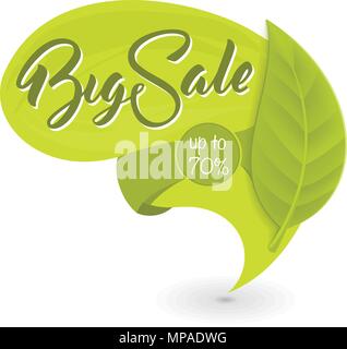 Grün Eco-Tag mit Inschrift Big Verkauf Stock Vektor