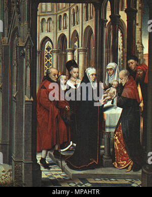 Die Darstellung im Tempel. Es war ein Teil von 'Hulin de Loo's poliptych'. zwischen 1470 und 1480. 872 Hans Memling - Die Darstellung im Tempel - WGA 14806 Stockfoto