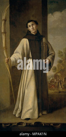 Mártir de la Orden de San Jerónimo. Español: La Obra Vertreter eines Un-Jóven mártir de la Orden de San Jerónimo, y forma Parte de una Serie de lienzos que El Pintor Juan de Valdés Leal ejecutó para el Monasterio de San Jerónimo de Buenavista de Sevilla. . 1657. 1218 Valdés Leal - martir - prado Stockfoto