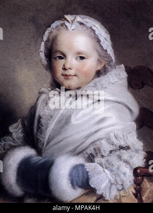 Porträt von Nicole Richard als Kind zwischen 1748 und 1750. 877 Maurice Quentin De La Tour - Porträt von Nicole Richard als Kind - WGA 12358 Stockfoto