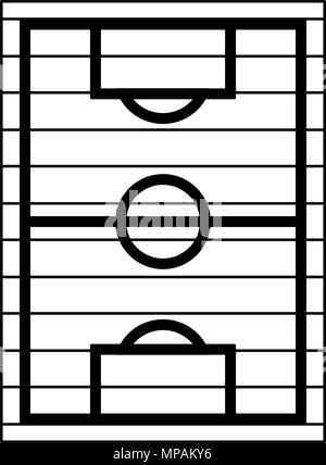 Fußball-Feld topview in den Farben Schwarz und Weiß Stock Vektor