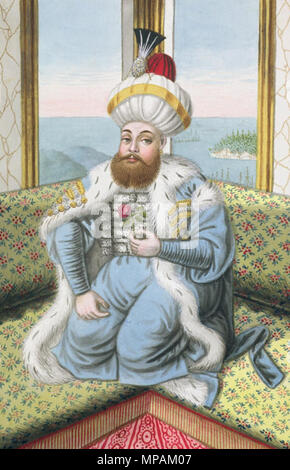 . Englisch: Portrait von Mehmed II., Sultan des Osmanischen Reiches (1444-1446; 1451-1481). Das Porträt wurde mit Hilfe der Giclée Prozess gedruckt wurde. Veröffentlicht in 1815.. John Young (1755-1825) 880 Mehmed II. von John Young Stockfoto