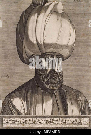 Portrait von Sultan Süleyman der Prächtige 1559. 882 Melchior Lorck - Portrait von Sultan Süleyman der Prächtige-WGA 13462 Stockfoto