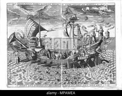 . Español: Melchor Prieto, eucharistica Psalmodia, Madrid, 1622, salmo Quinto de vísperas. La Nave de la Iglesia, M. Prieto Inventor-Alardo de Popma sculpsit. 1622. Melchor de Prieto-Alardo Popma 882 Melchor Prieto - Nave de la iglesia Stockfoto