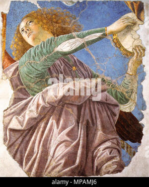 882 Melozzo da Forlì-Engel mit Tamburin - WGA 14776 Stockfoto