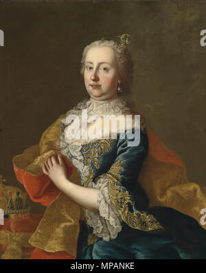 . Englisch: Portrait von Maria Theresia (1717-1780) Deutsch: Bildnis der Kaiserin Maria Theresia. Provenienz: aus österreichischem Adelsbesitz. . 18. 886 Werkstatt von Martin Van Meytens Kaiserin Maria Theresia Stockfoto