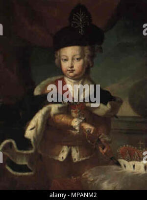 . Joseph II. (1741-1790) als Kind. Vermutlich 1740 s. 886 Meytens, Studio von - Joseph II. als kind Stockfoto