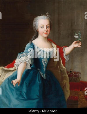 Erzherzogin Maria Carolina von Österreich (1752-1814) die zweite Hälfte des 18. Jahrhunderts. 886 Meytens, Workshop der Erzherzogin Maria Carolina von Österreich als Kind Stockfoto