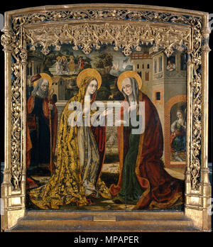 La Visitación. Español: La Obra Vertreter a la Virgen María visitando a su prima Santa Isabel, que estaba embarazada de Juan el Bautista. . Ca. 1500. 842 Maestro de perea - visitacion Stockfoto