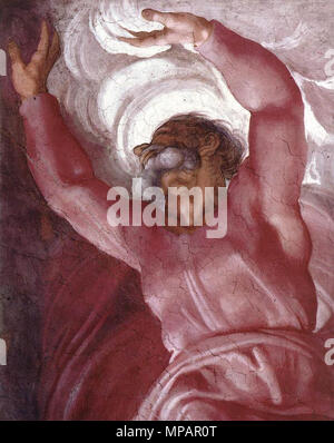 Englisch: Trennung von Licht und Finsternis (Detail) 1511. 891 Michelangelo, Trennung von Licht und Finsternis, 02. Stockfoto