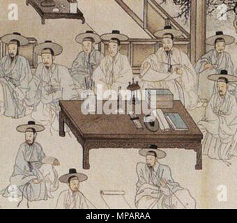. Englisch: Joseon Malerei, die buchstäblich Jungin ('Middle'); das entspricht dem petite Bourgeoisie darstellt. 1853. Yu Suk 892 Mittelklasse in Joseon Korea Stockfoto