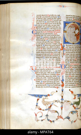 Miniaturist von St. Alessio an Bigiano. "Anfängliche C mit Mönche singen Chorbuch, 'Ca. 1270. Tinte, Farbe und Gold auf Pergament. Walters Art Museum (W. 151.263 V): Erworben durch Henry Walters. W. 151.263 V 895 Miniatore di S Alessio in Bigiano-Blatt von Bentivoglio Bibel - Walters W 151263 V-geöffnet, Stockfoto