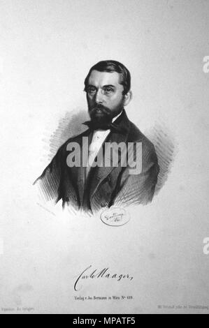 OLYMPUS DIGITALKAMERA. English: Carl Maager (1813-1887), Politiker aus Siebenbürgen, Abgeordneter zum Reichrat. Lithographie von Adolf Dauthage, 1860. 1860. Adolf Dauthage (1825-1883) 759 Karl Maager Dsuthage Litho Stockfoto