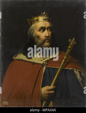 Französisch: Clotaire II, dit le Jeune (584-629) Roi de Neustrie et roi des Francs en 613 Chlothar II der Junge, König von eulengattung und König der Franken. Porträts der Könige von Frankreich ist eine Serie von Portraits zwischen 1837 und 1838 von Louis Philippe ich in Auftrag gegeben und von verschiedenen Künstlern für das Musée Historique de Versailles gemalt. . 1837. 904 Monvoisin - CHLOTHAR II. Stockfoto