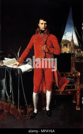 709 Jean Auguste Dominique Ingres, Portrait de Napoléon Bonaparte en Premier Consul Stockfoto