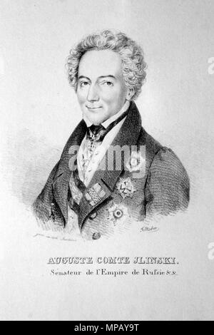 OLYMPUS DIGITALKAMERA. Deutsch: Josef August Graf Ilinsky (1766-1844), polnischer Adeliger mit großem Einfluß am russischen Hof. Lithographie von Josef Eduard Teltscher, um 1830 um 1830. Josef Eduard Teltscher (1801-1837) 744 Josf August Ilinsky Litho Stockfoto