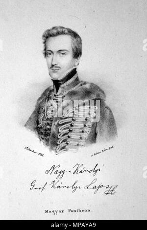 OLYMPUS DIGITALKAMERA. English: Ludwig Karoly von Nagy-Karolyi (1799-1863), Dr. juris, k. k. Kämmerer. Lithographie von Josef Eduard Teltscher, ähm, 1825. ca. 1825. Josef Eduard Teltscher (1801-1837) 832 Ludwig Karolyi Litho Stockfoto