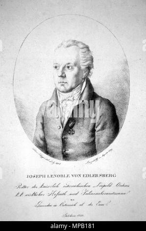 OLYMPUS DIGITALKAMERA. Deutsch: Josef Lenoble von Edlersberg (GEB. 1750), wirklicher Hofrat, Salinenoberamtmann in Gmunden, Ritter des Leopold-Ordens. Lithographie von Josef Lanzedelly d. Ä. 1849. 1849. Josef Lanzedelly d. Ä. (1772-1831) 739 Josef Lenoble Litho Stockfoto