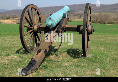 Artillerie spielt eine zentrale Rolle in vielen militärischen Engagements des Bürgerkriegs, einschließlich der Schlacht von Antietam, in Maryland kämpften am 17. September 1862 Stockfoto