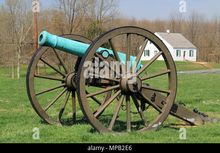 Artillerie spielt eine zentrale Rolle in vielen militärischen Engagements des Bürgerkriegs, einschließlich der Schlacht von Antietam, in Maryland kämpften am 17. September 1862 Stockfoto