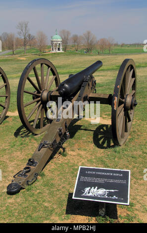 Artillerie spielt eine zentrale Rolle in vielen militärischen Engagements des Bürgerkriegs, einschließlich der Schlacht von Antietam, in Maryland kämpften am 17. September 1862 Stockfoto