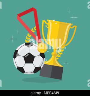 Fußball mit Achievement Awards. Vector Illustration Stock Vektor