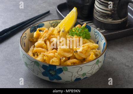 Koebi karaage Japanische frittierte kleine Garnelen Stockfoto